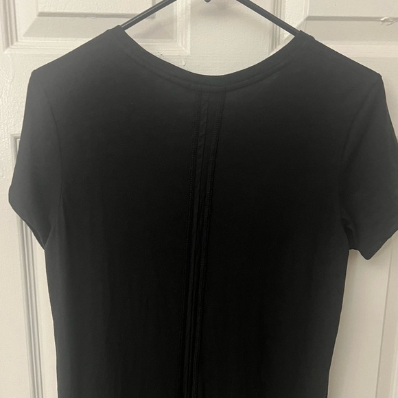 ATM Short-Sleeve Crew Tee Dress Slub Cotton Black Midi Size Small - Picture 11 of 13
